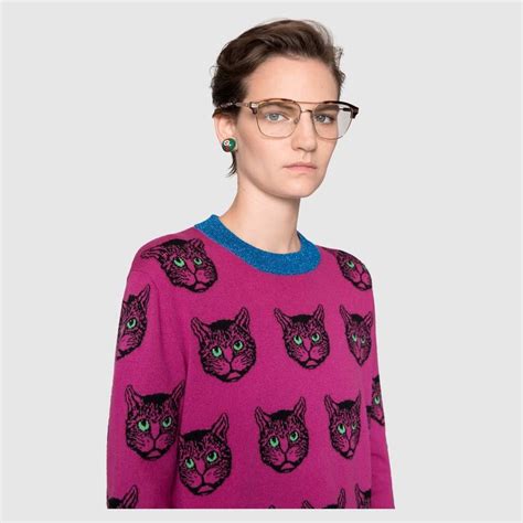 gucci intarsia cat sweater|cashmere sweater Gucci.